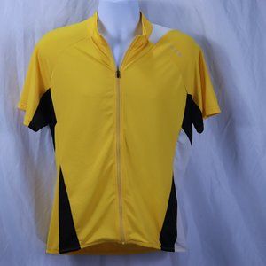 Cannondale Cycling Jersey Large Yellow & Black Full Zip Bike Shirt Short Sleeve